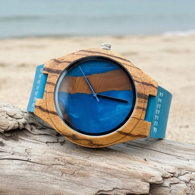 Zegarek uniseks z żywicą epoksydową drewniany
