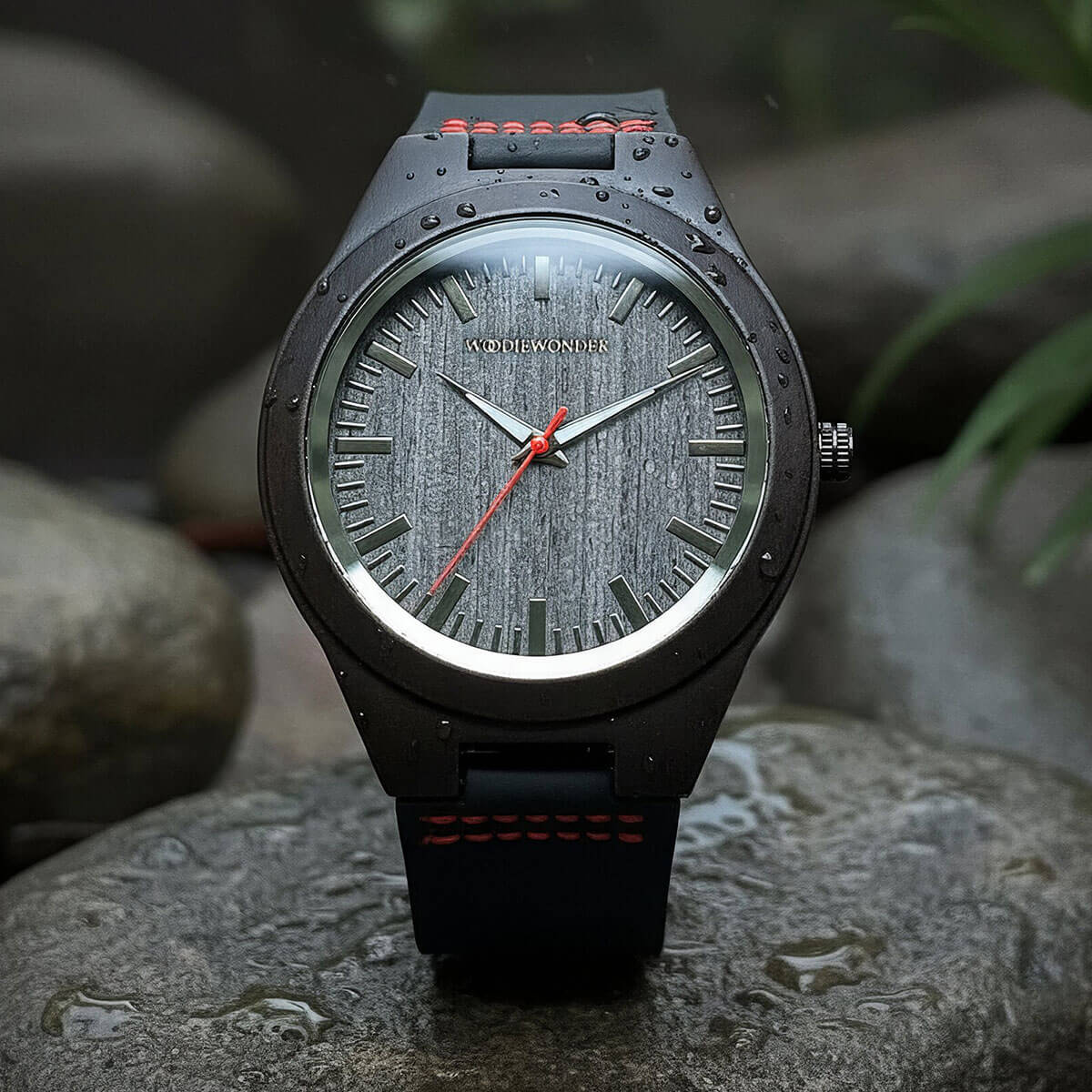 mystylion Klasyczny zegarek męski drewniany czarny