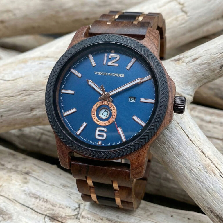 Sagilo Blue zegarek męski drewniany