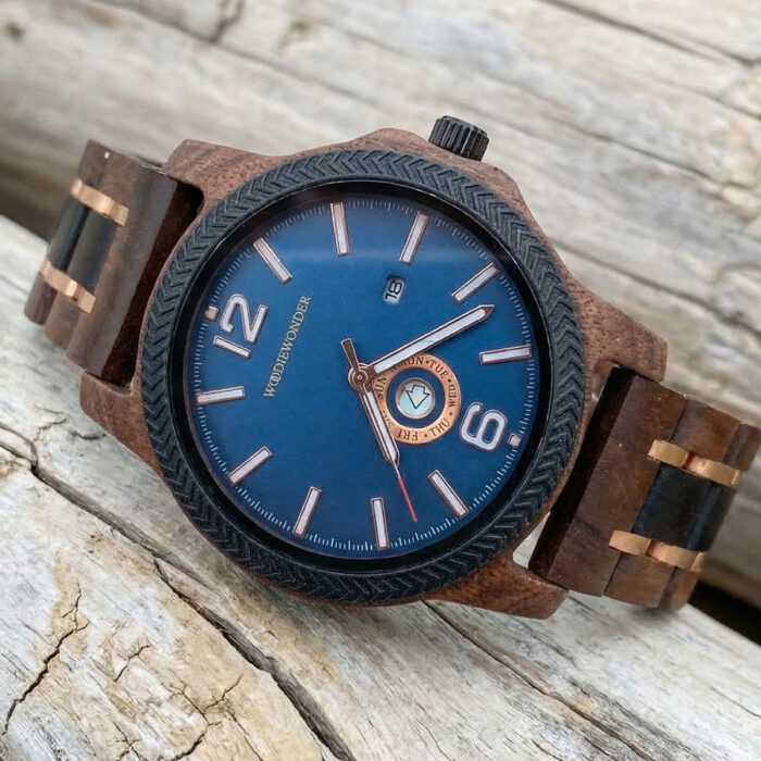 Sagilo blue zegarek męski drewniany